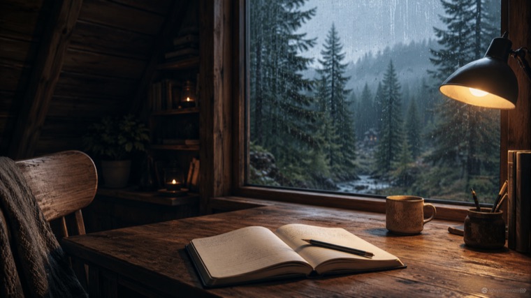 Quiet reading and focus music visual by Zenora