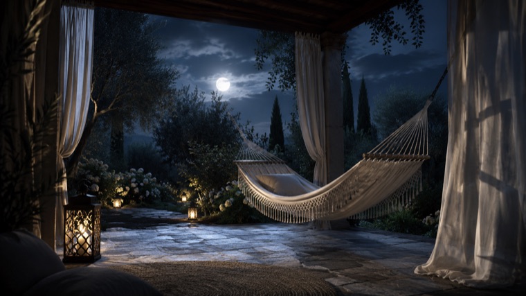 Moonlit garden sleep music visual by Zenora